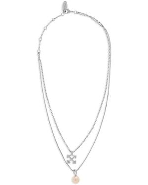 Off-White c/o Virgil Abloh Arrows Faux-Pearl Necklace - White