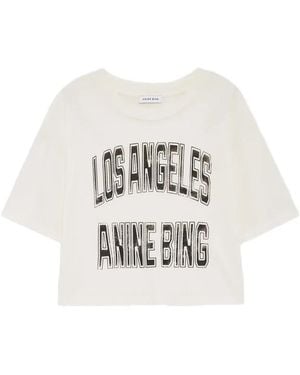 Anine Bing Johnny Cropped T-Shirt - White