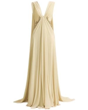 Gemy Maalouf Beaded-Draped Dress - Metallic