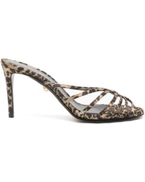 ALEVI Leopard-Print Heeled Sandals - Metallic