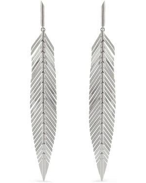 CADAR 18Kt Feather Earrings - White