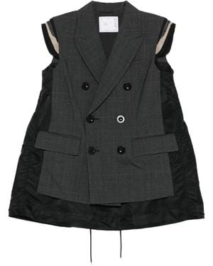 【sacai】関税込☆Checked down-paneled wool vest Sacai Waistcoats and gilets for Women | Online Sale up to 56