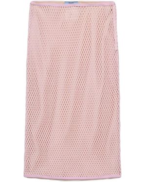Prada メッシュミディ スカート - ピンク