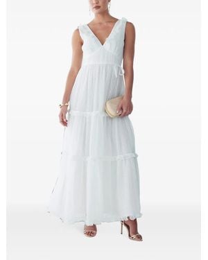ST MRLO Ruffled Tiered Maxi Dress - White