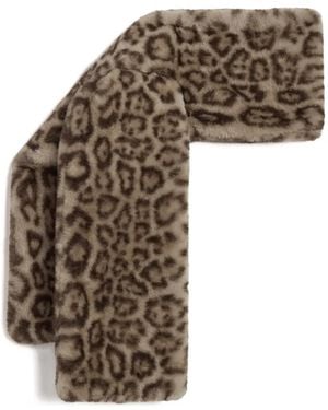 Apparis Kai Leopard-Print Faux-Fur Scarf - Natural