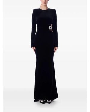 IMROSKA Self Portrait Buckle-Detail Cut-Out Maxi Dress - Blue