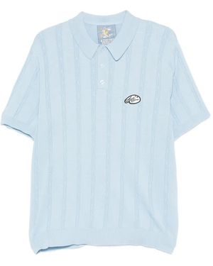 Kidsuper Embroidered Striped Polo Shirt - Blue
