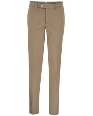 Brunello Cucinelli Italian-Fit Cotton Trousers - Natural