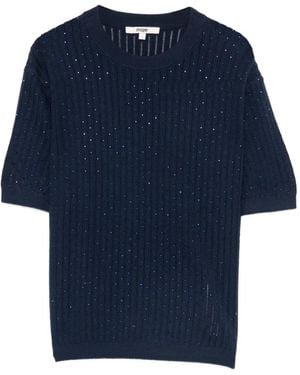 Maje Crew-Neck T-Shirt - Blue