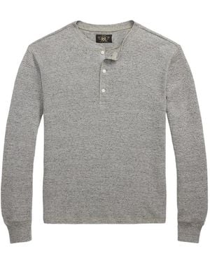 RRL Waffle-Knit Sweater - Grey