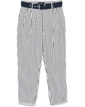 Pinko Modesta Striped Belted Trousers - Grey