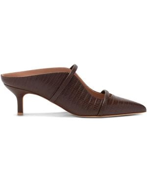 Malone Souliers Maureen Embossed-Leather Mules - Brown