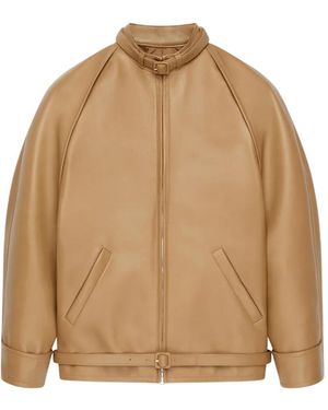 Courreges Circle Edge Cut-Out Bomber Jacket - Natural