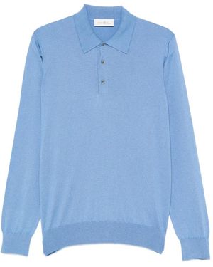 Della Ciana Long-Sleeve Polo Shirt - Blue