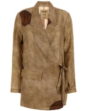 Uma Wang Khloe Long-Sleeves Blazer - Natural