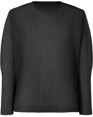 Homme Plissé Issey Miyake プリーツ トップ - ブラック