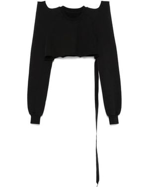 Rick Owens クロップド スウェットシャツ - ブラック