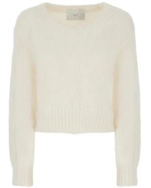 Vanisé Ribbed-Trim Sweater - White