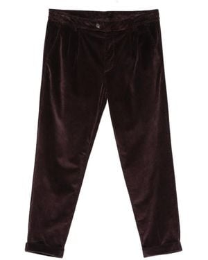 Eleventy Pleated Corduroy Trousers - Black