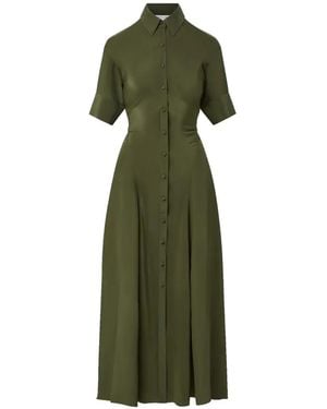 Veronica Beard Perenna Belted Maxi Dress - Green