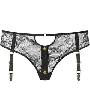 Maison Close Jeux Magnétiques Strumpfhalter Aus Spitze - Grau