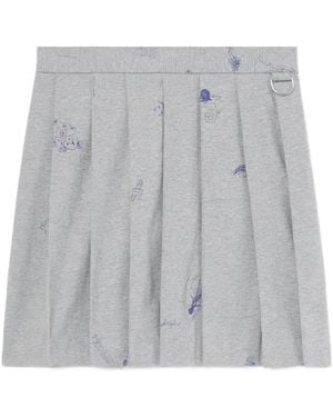 Vetements Scribble-Print Pleated Skirt - Grey