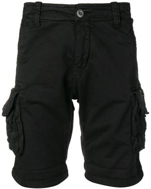Alpha Industries Embroidered Logo Cargo Shorts - Black