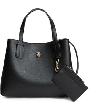 Tommy Hilfiger Logo-Plaque Shoulder Bag - Black