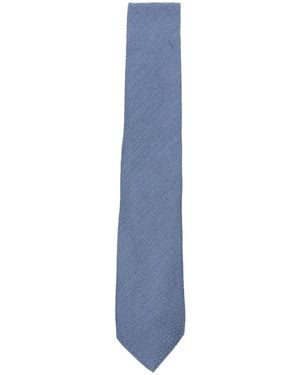 Canali Diamond-Weave Wool Tie - Blue