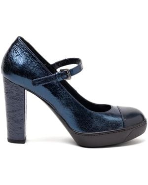 Hogan Buckle-Strap Court Shoes - Blue