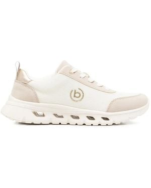 Bugatti Logo-Patch Lace-Up Trainers - White