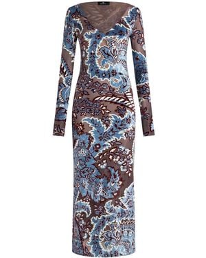 Etro Dress With Jacquard Effect - Blue