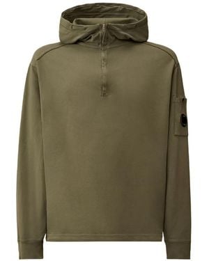 C.P. Company Half-Zip Hoodie - Green
