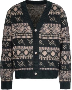 Daily Paper Cardigan Boutonné À Motif - Noir