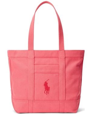 Polo Ralph Lauren Embroidered-Logo Tote Bag - Pink