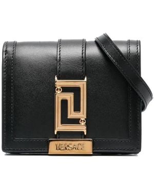 Versace Greca Goddess Chain Wallet - Black