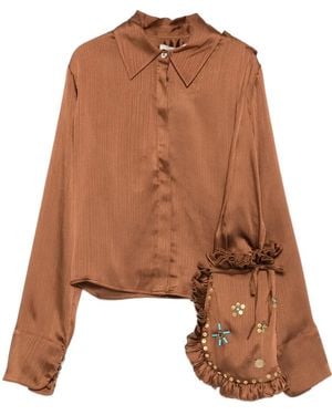 Siedres Blusa Con Colletto A Punta - Marrone