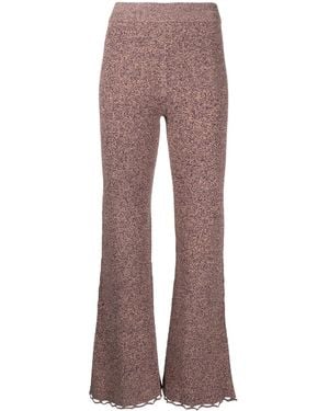Ulla Johnson Knitted Flared Trousers - Brown