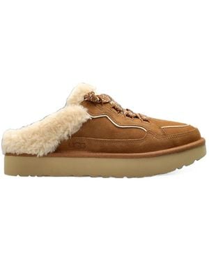 UGG Lowmel Shearling-Trim Slippers - Brown