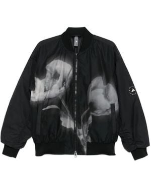 adidas By Stella McCartney X Adidas X Stella Mccartney Floral Print Bomber Jacket - Black