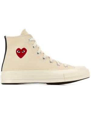 COMME DES GARÇONS PLAY Lace-Up Heart-Logo Trainers - White