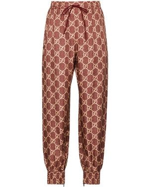 Gucci Pantalones De Chándal Con Motivo Gg Supreme - Rojo