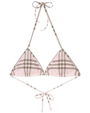Burberry Geruite Bikinitop - Roze