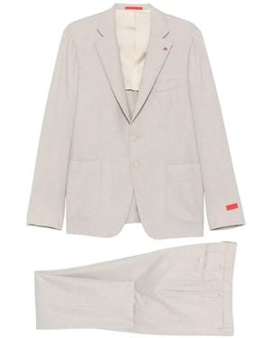 Isaia Button Single-Breasted Suit - White