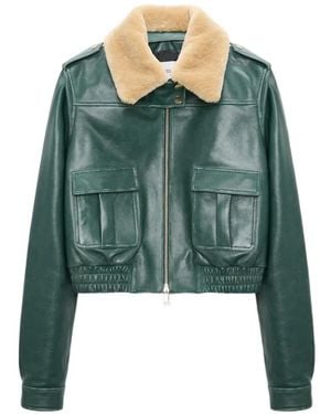 Dorothee Schumacher X Leather Jacket - Green