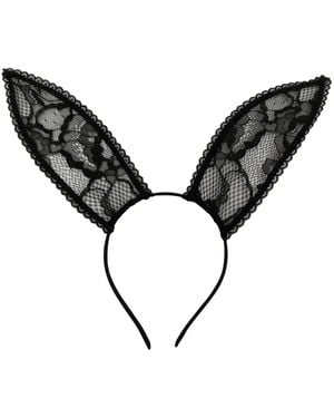 Fleur du Mal Lace Bunny Ears - Black