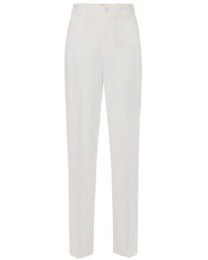 Elisabetta Franchi Pantalon À Taille Ceinturée - White