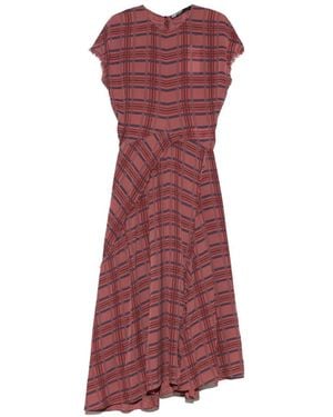 Bimba Y Lola Garnet Checked Fluid Dress With Flare - Purple