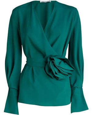 SIMONA CORSELLINI Flower-Detailing Blouse - Green