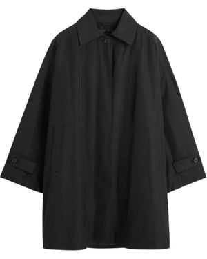 TOTEME Button-Up Oversized Coat - Black